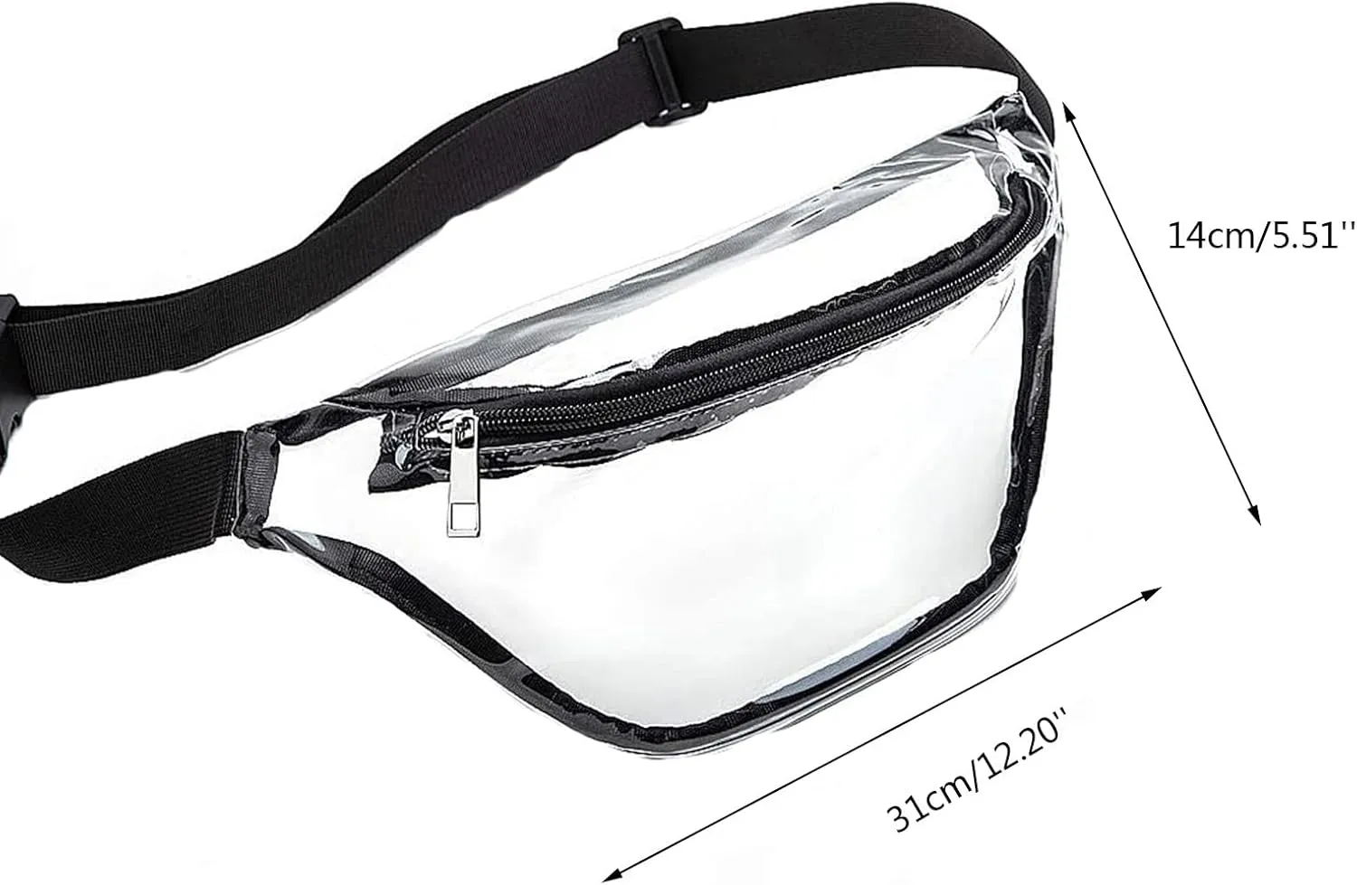 Men Shoulder Bags Waist Bag Clear Fanny Pack Women Small Clear Waist Bags Cute Waist Pack With (Black, One Size)