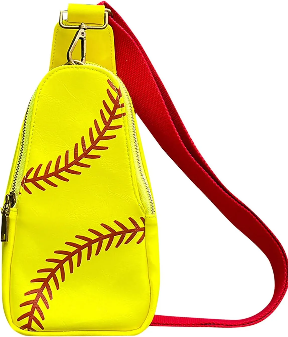 Men Women Baseball Shoulder Bag Chest Bag Sports Baseball Messenger Bags Messenger Satchel Bags for (Yellow, One Size)