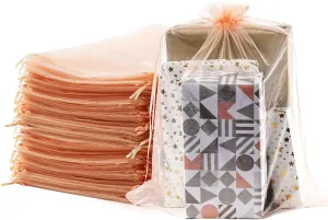 Meowoo 12PCS Big Organza Bags, 12x16in Big Mesh Bags Drawstring, Mesh Gift Bags Drawstring for Shoes, gift bags, home storage, Christmas, gardening, dolls(champagne)