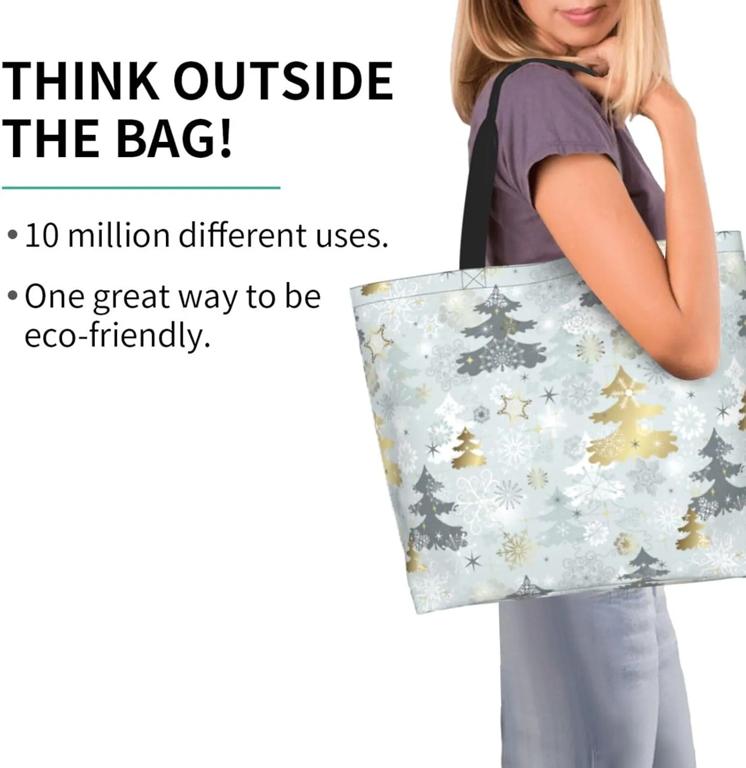 Merry Christmas Winter Tree Women's Tote Bag Large Capacity Single Shoulder Bags Handbag for Shopping Work