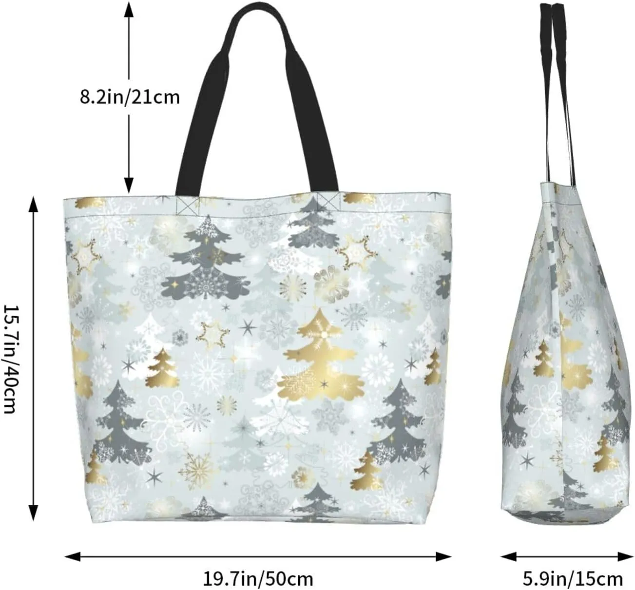 Merry Christmas Winter Tree Women's Tote Bag Large Capacity Single Shoulder Bags Handbag for Shopping Work