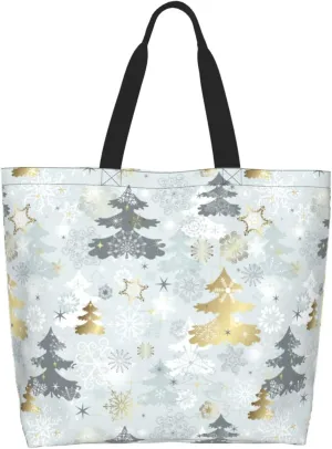 Merry Christmas Winter Tree Women's Tote Bag Large Capacity Single Shoulder Bags Handbag for Shopping Work