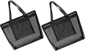 Mesh Swim Bag Beach Toiletry Bag Decorative Beach Tote for Travel Shopping