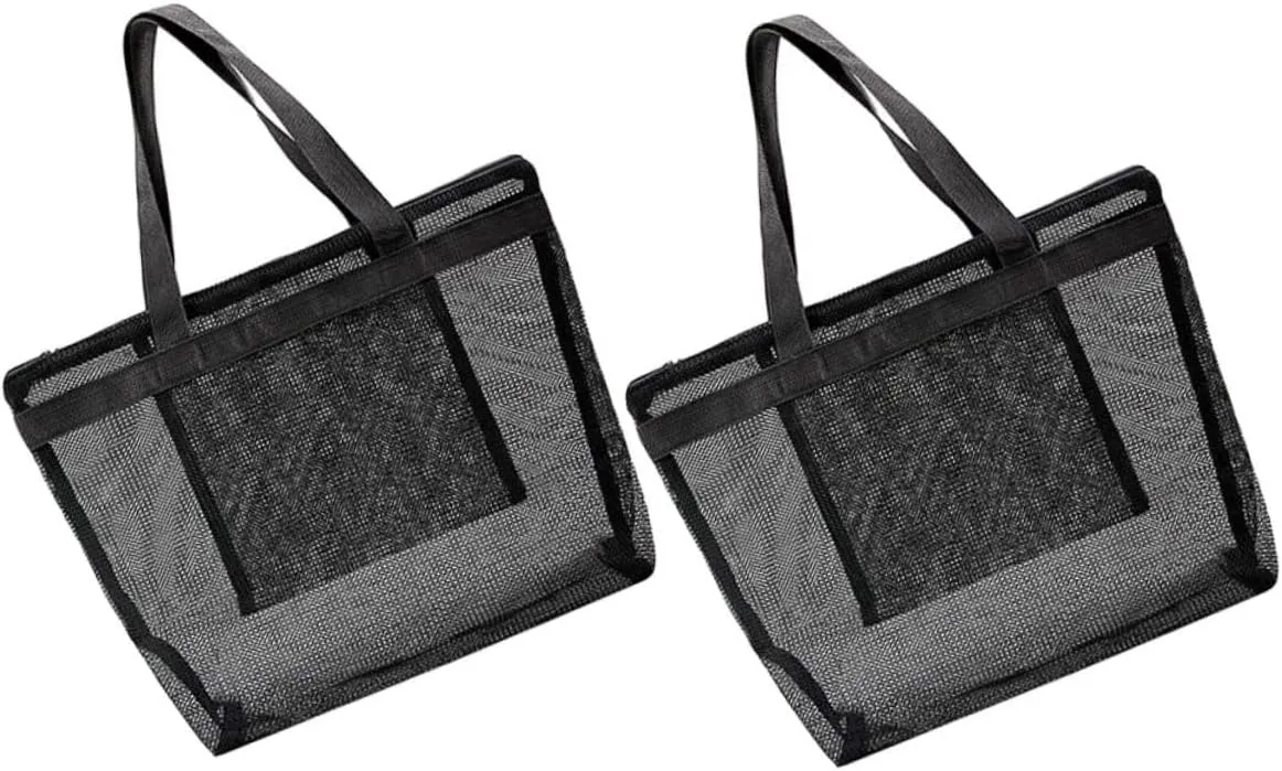 Mesh Swim Bag Beach Toiletry Bag Decorative Beach Tote for Travel Shopping