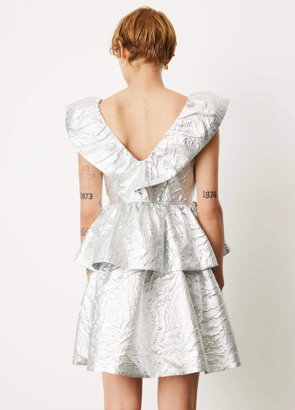 Metallic Jacquard Layer Dress