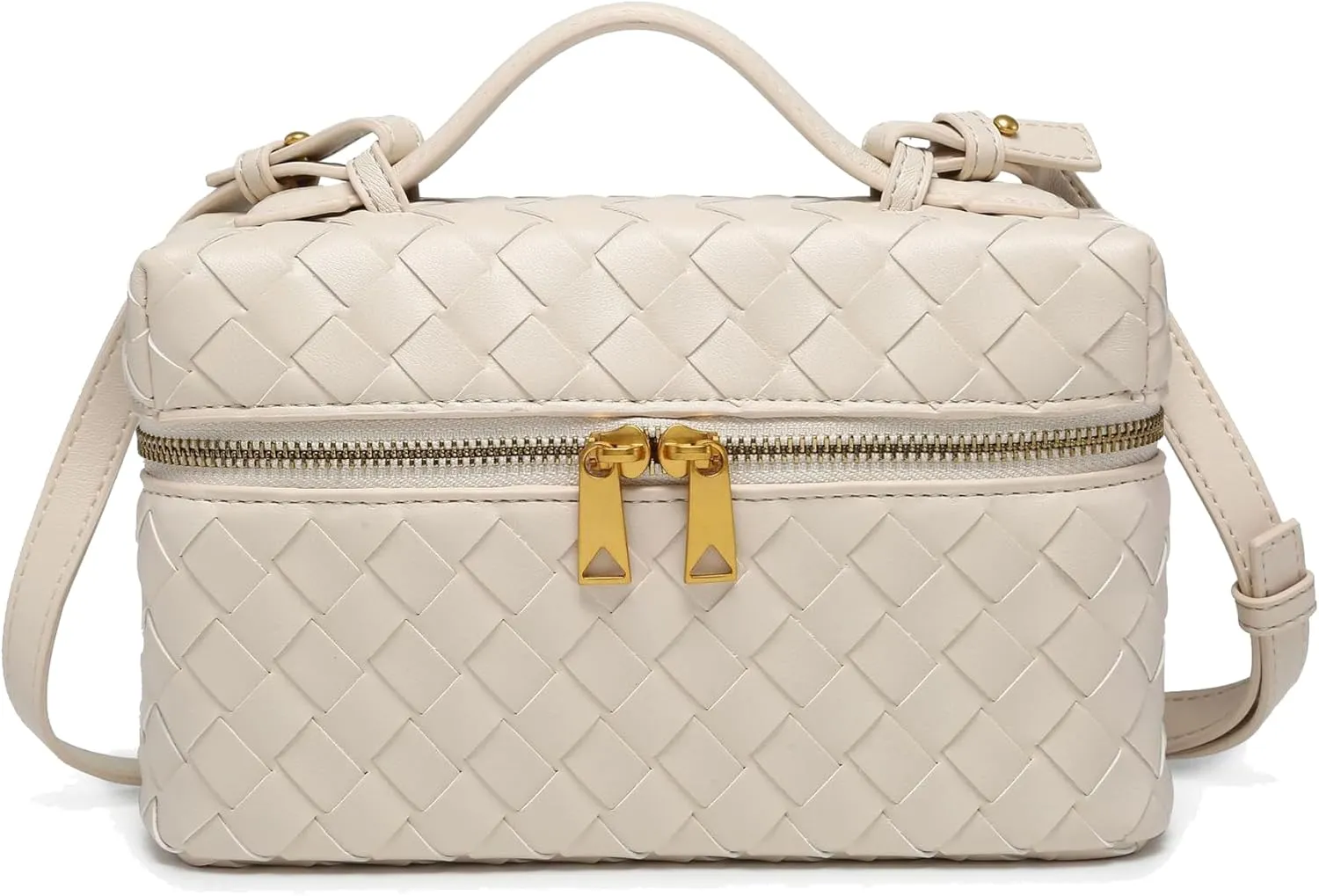 Mini Woven Crossbody Purse Square Box Bags Top-Handle Tote Handbag Shoulder Bag Cute Satchels Trendy