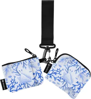 Mini Zip Around Wristlet Wallets For Women Detachable Dual Pouch Wristlet Portable Coin Purse Flowers and Plants(blue)