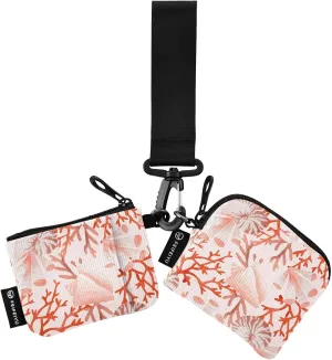 Mini Zip Around Wristlet Wallets For Women Detachable Dual Pouch Wristlet Portable Coin Purse Flowers and Plants(red)