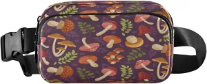 Mushroom Wild Forest Belt Bag for Women Men Fanny Pack Small Waist Pouch Crossbody Bags for Outdoor Hiking Running Travel
