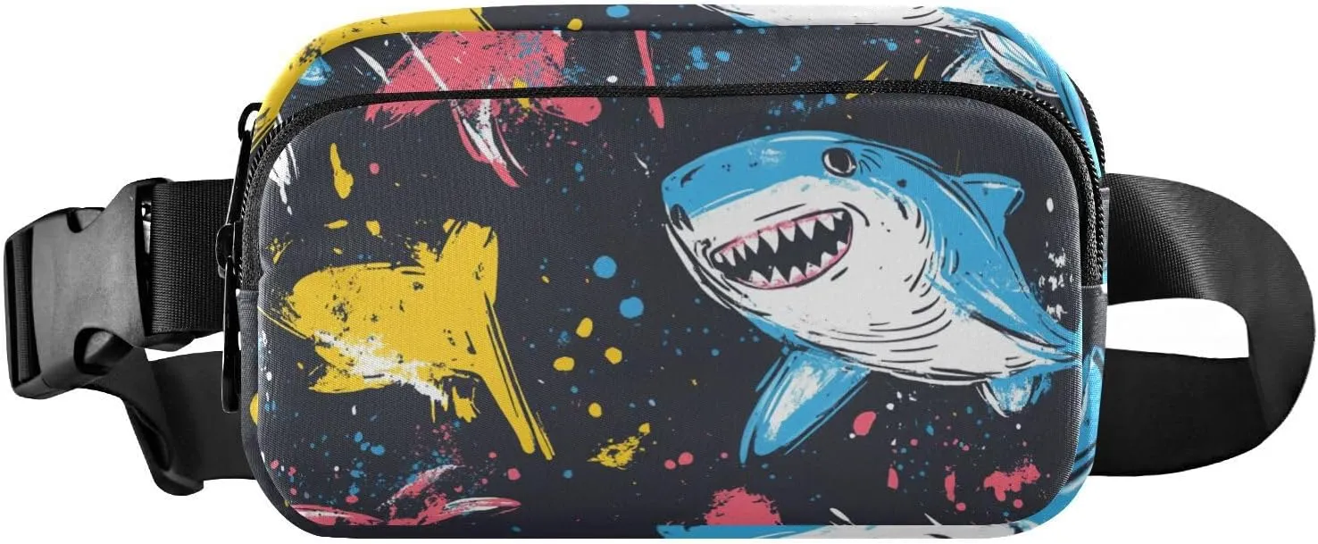 Nature fish sea Pirate Style Stylish Crossbody Bag Waist Packs for Women Men Waterproof Sling Chest Bags with Adjustable Strap for Travel Vacation Running