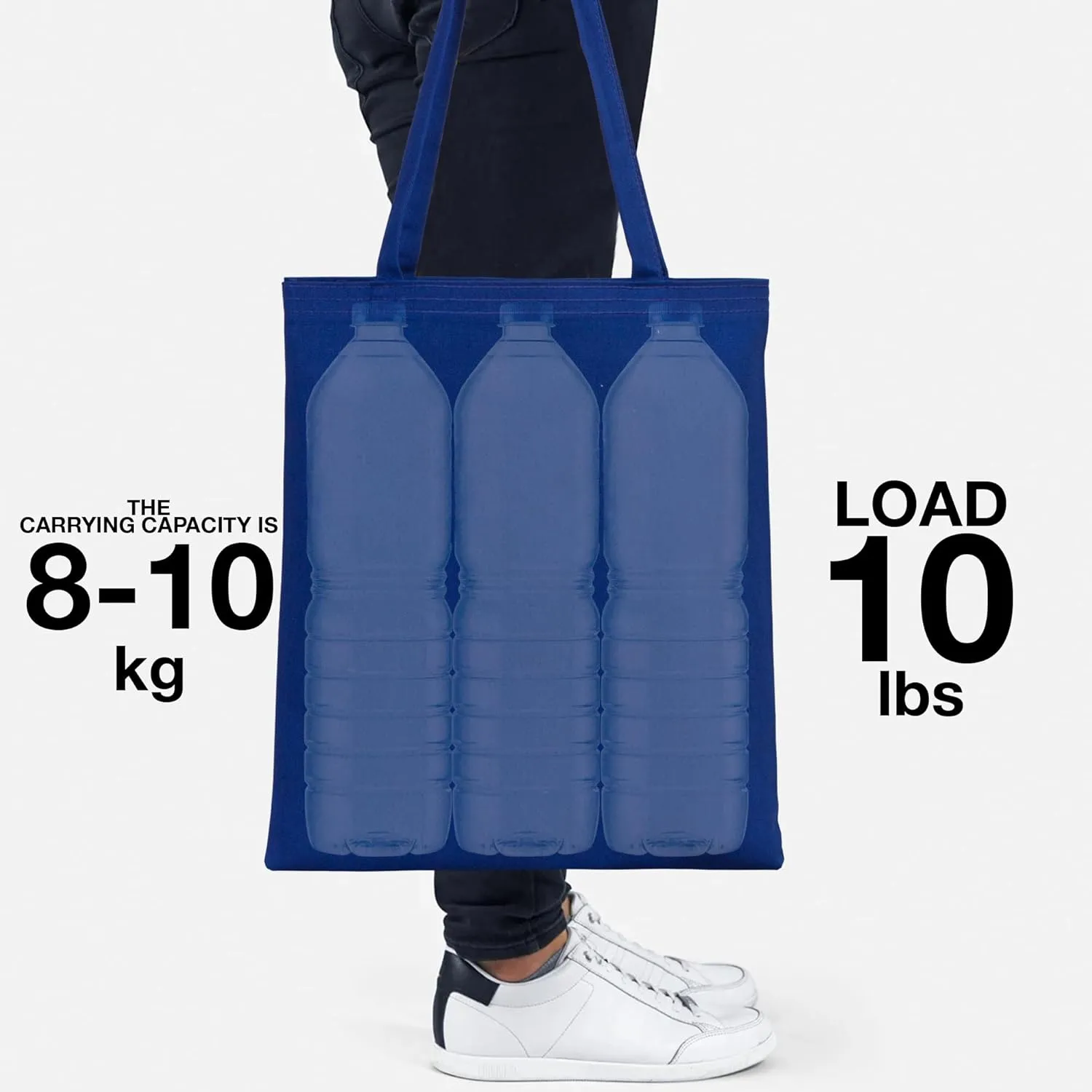 Navy Blue Tote Bag - Customizable Canvas Tote Bag for Special Occasions and Everyday Use - 14x16 in, Personalization Cotton Bags, Reusable Grocery Bags with Logo