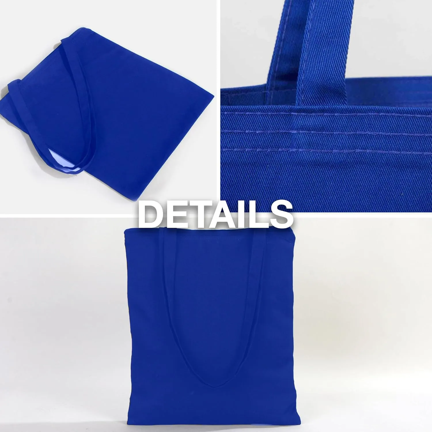 Navy Blue Tote Bag - Customizable Canvas Tote Bag for Special Occasions and Everyday Use - 14x16 in, Personalization Cotton Bags, Reusable Grocery Bags with Logo