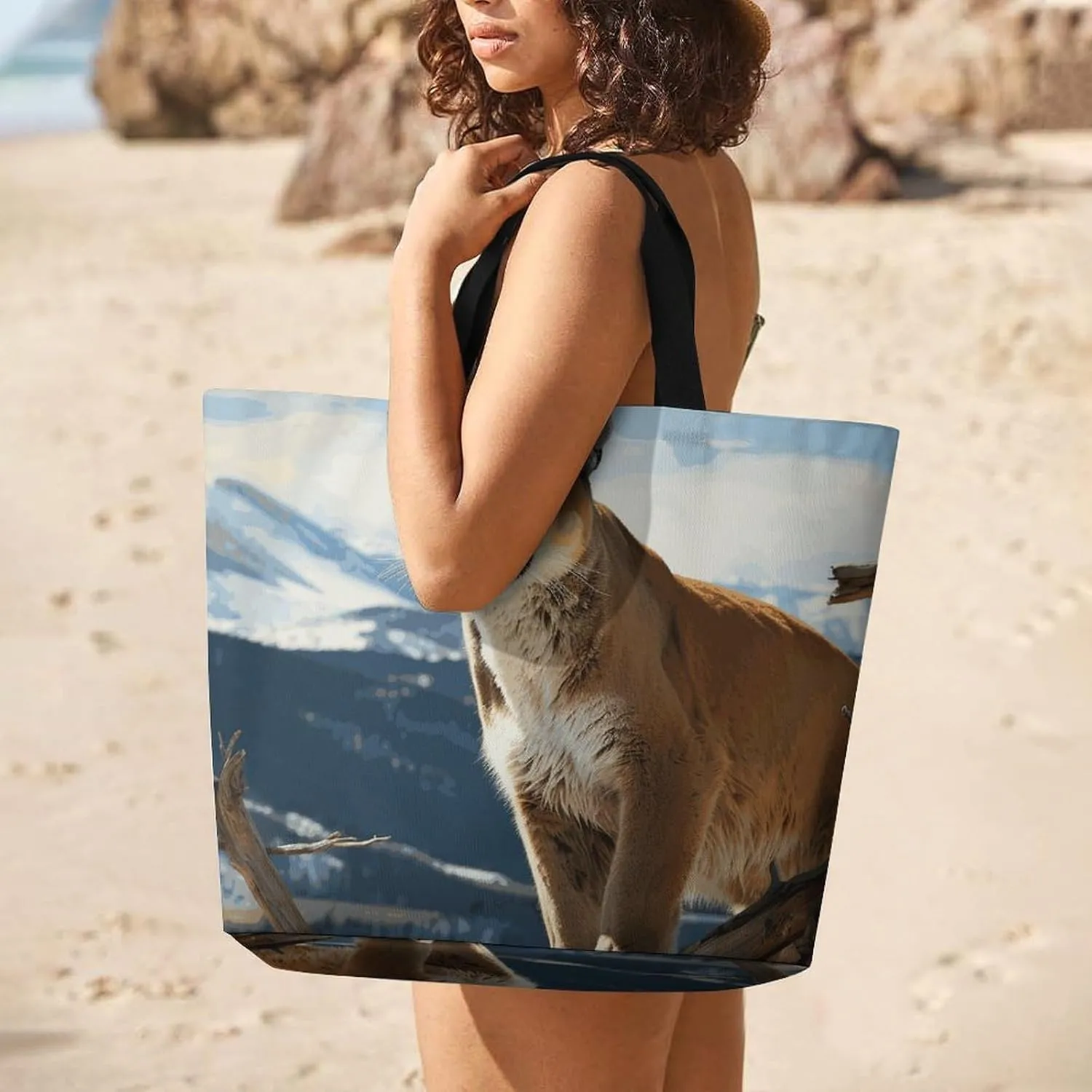 Owl And Flower Beach Bag Reusable Tote Bag Foldable Grocery Bags Women Shopping Bags for Daily Essentials