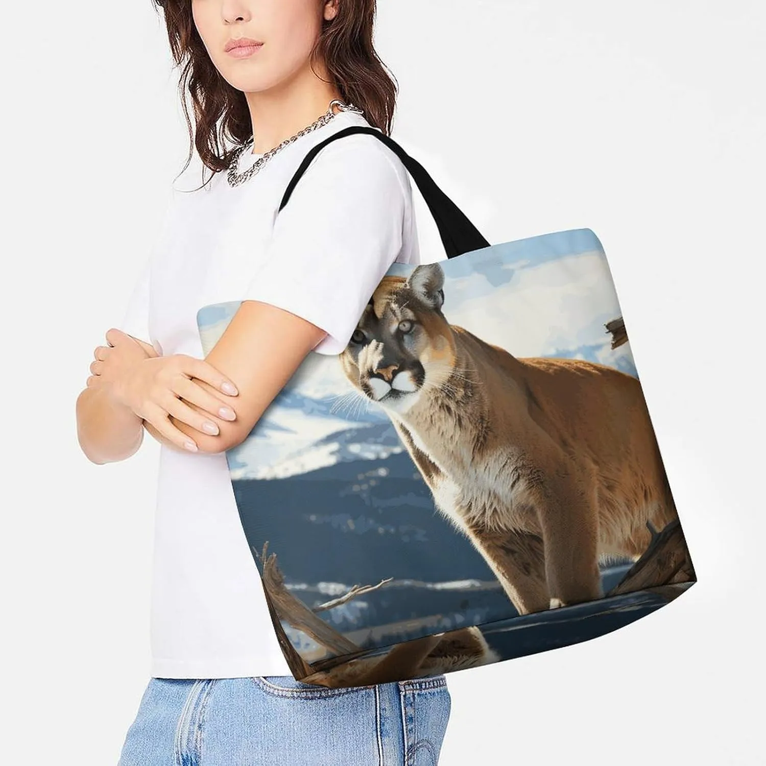 Owl And Flower Beach Bag Reusable Tote Bag Foldable Grocery Bags Women Shopping Bags for Daily Essentials