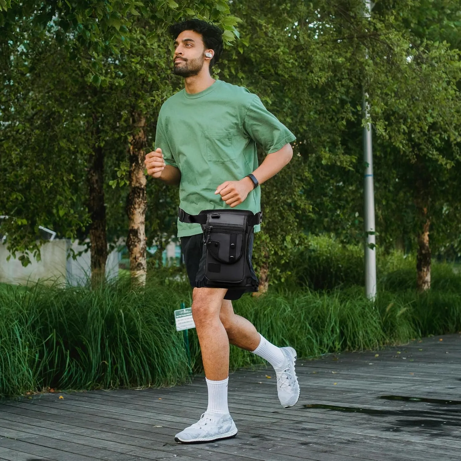 Oxford Thigh Bag for Men Drop Leg Pouch Motorcycle Accessories Water Resistant Hip Bag Leg Fanny Pack for Men Women Gift Black