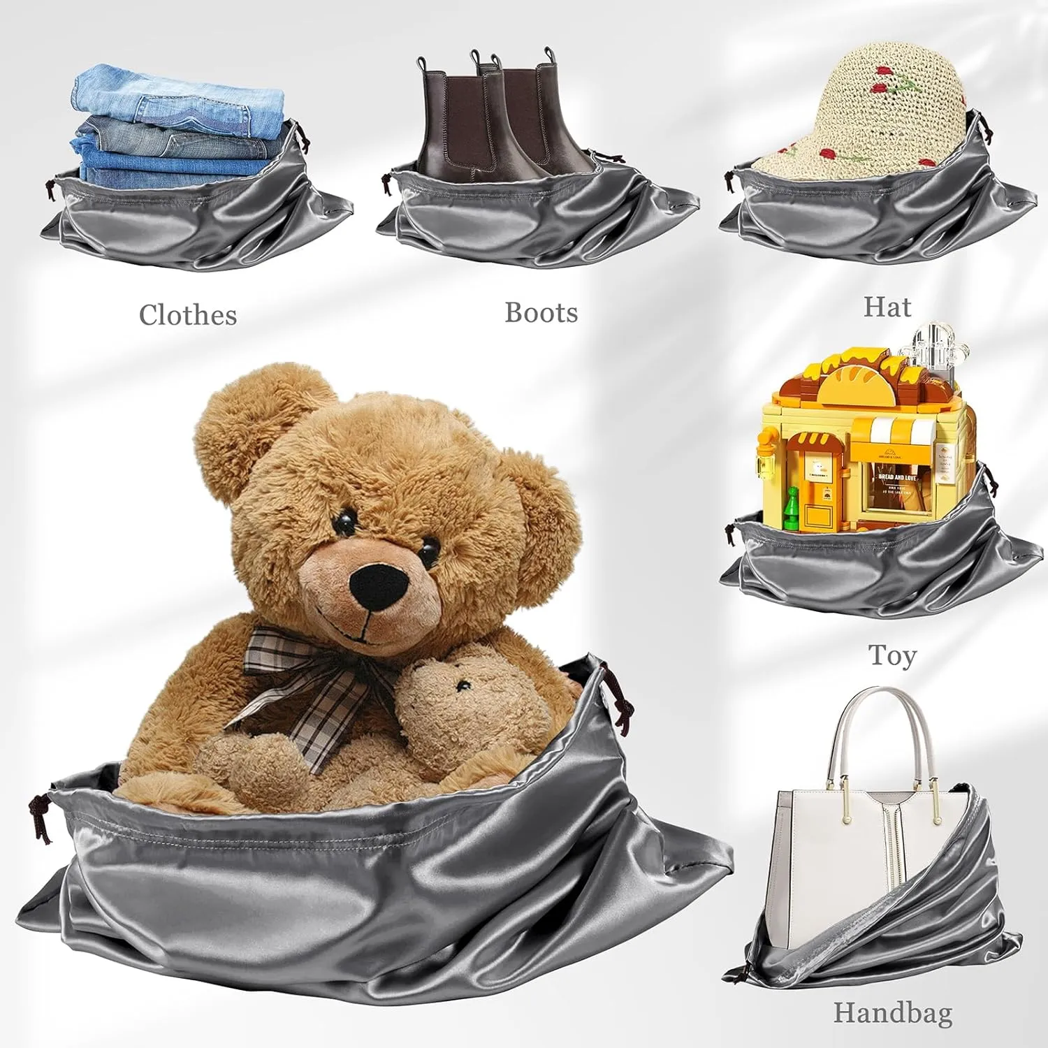 P Pothuiny 2 Pcs Satin Dust Bags for Handbags