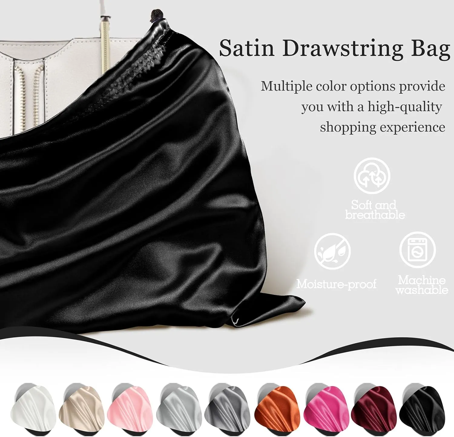 P Pothuiny 2 Pcs Satin Dust Bags for Handbags