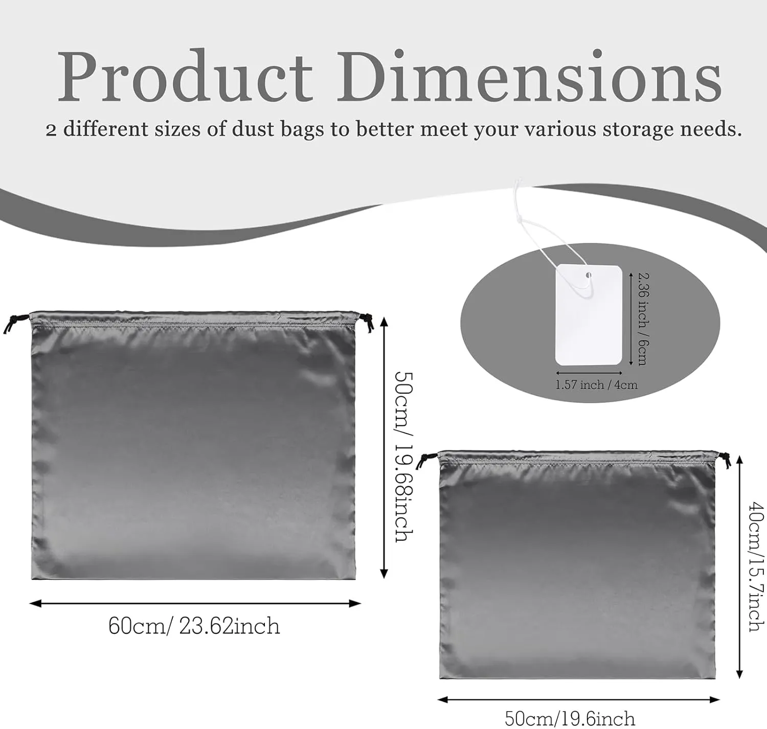 P Pothuiny 2 Pcs Satin Dust Bags for Handbags