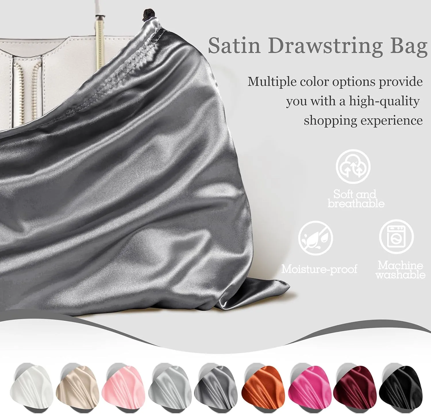 P Pothuiny 2 Pcs Satin Dust Bags for Handbags