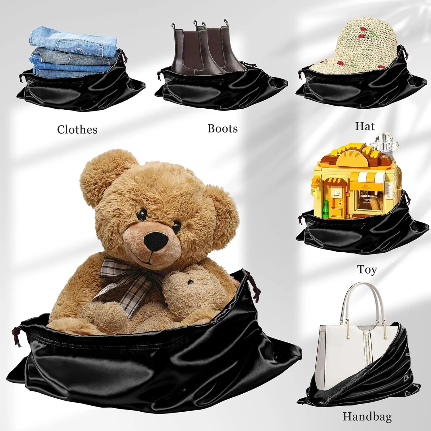 P Pothuiny 2 Pcs Satin Dust Bags for Handbags
