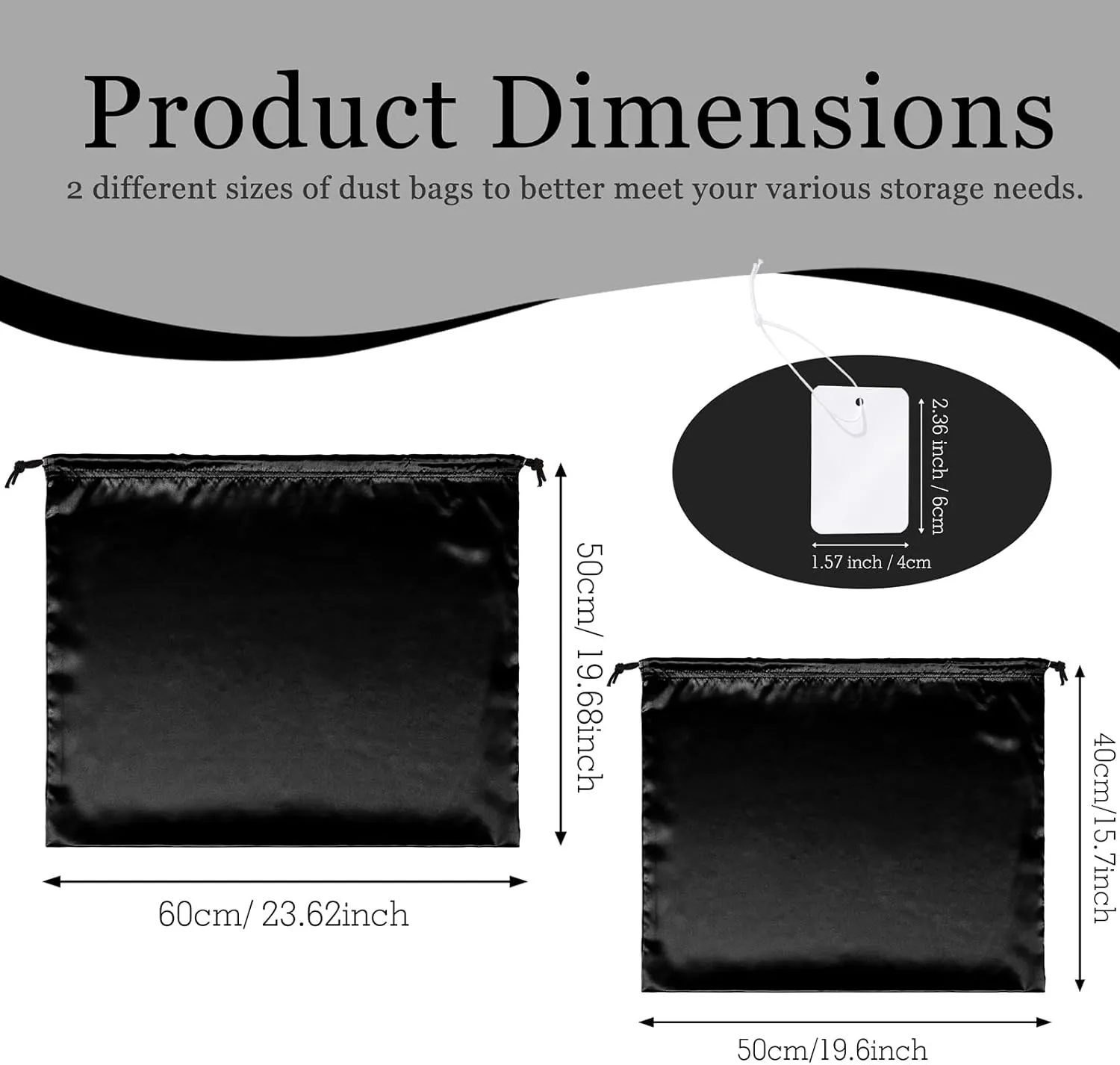 P Pothuiny 2 Pcs Satin Dust Bags for Handbags