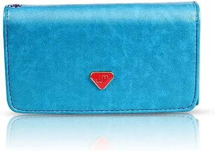 [Pack of 2] Women Wristlet Wallet PU Leather Lady Purse Credit Card Holder 4 Card Slots 3 Money Pouches 1 Coin Pocket