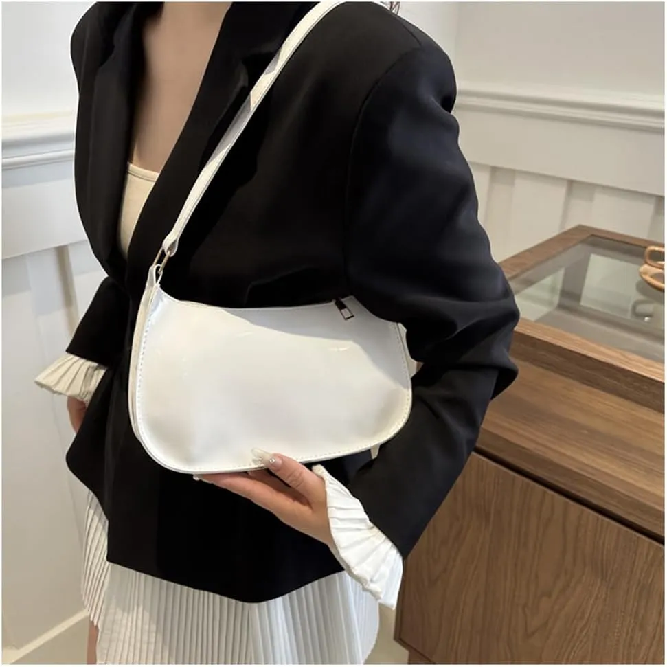 Patent Leather Clutch Purse Shiny Evening Handbags for Women Armpit Shoulder Bag MINI Hobos