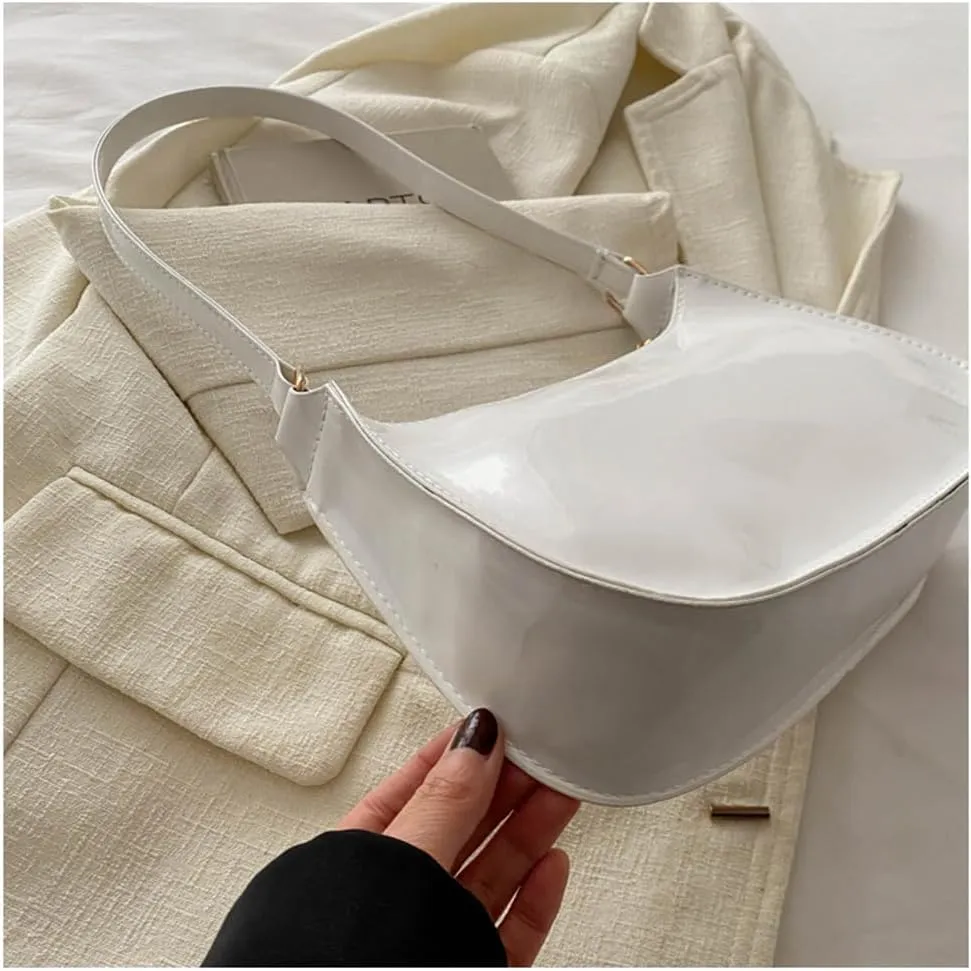 Patent Leather Clutch Purse Shiny Evening Handbags for Women Armpit Shoulder Bag MINI Hobos