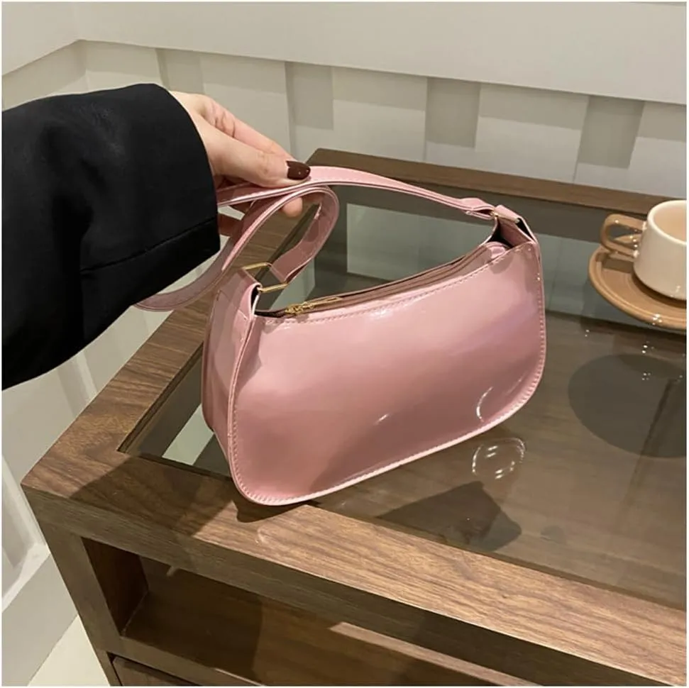 Patent Leather Clutch Purse Shiny Evening Handbags for Women Armpit Shoulder Bag MINI Hobos