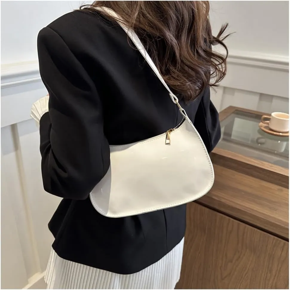 Patent Leather Clutch Purse Shiny Evening Handbags for Women Armpit Shoulder Bag MINI Hobos