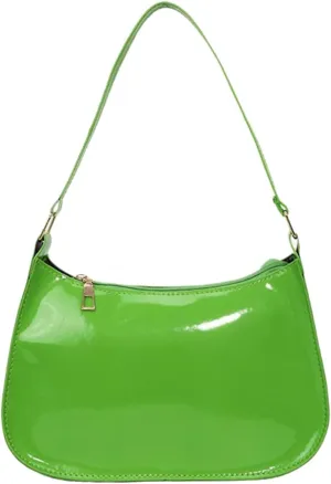 Patent Leather Clutch Purse Shiny Evening Handbags for Women Armpit Shoulder Bag MINI Hobos