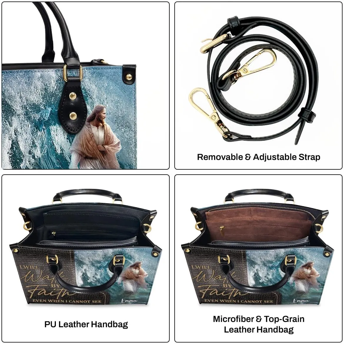 Personalized Leather Handbags For Woman - Christmas Gifts For Women - Christian Gifts