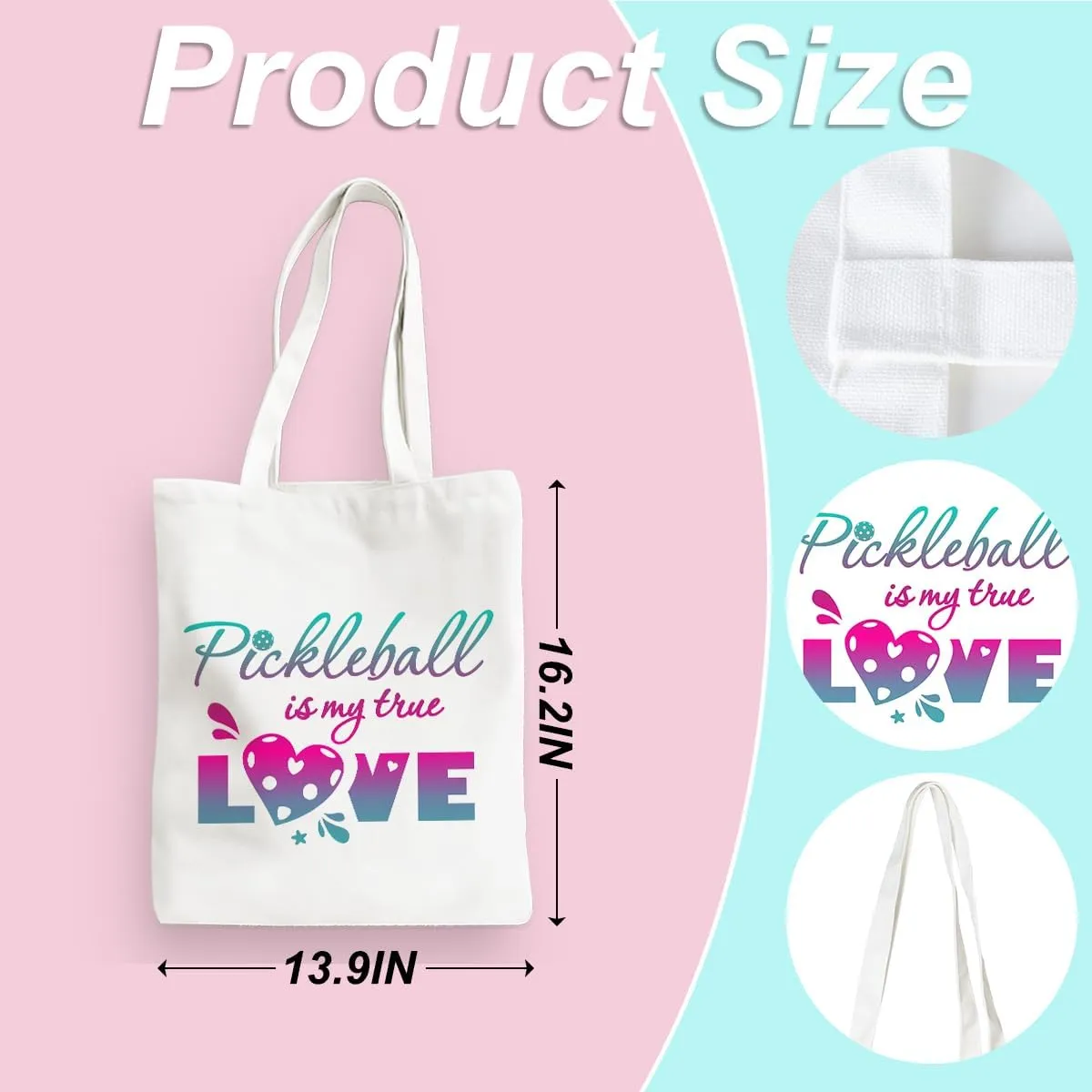 Pickleball Gifts for Pickleball Lovers Tote Bag Reusable Grocery Bags Pickleball Accessories Cotton Shopping Bag