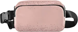 Pink Gold Glitter Belt Bag for Women Men Fanny Pack Small Waist Pouch Crossbody Bags for Outdoor Hiking Running Travel