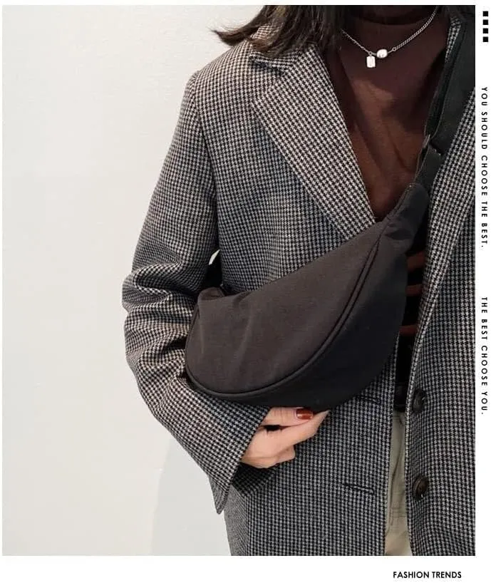 Portable Casual Hobos Chest Bag Cute Purse Canvas Crossbody Bags for Women