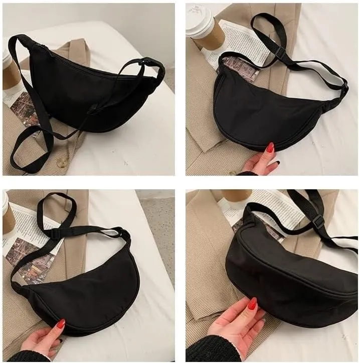 Portable Casual Hobos Chest Bag Cute Purse Canvas Crossbody Bags for Women