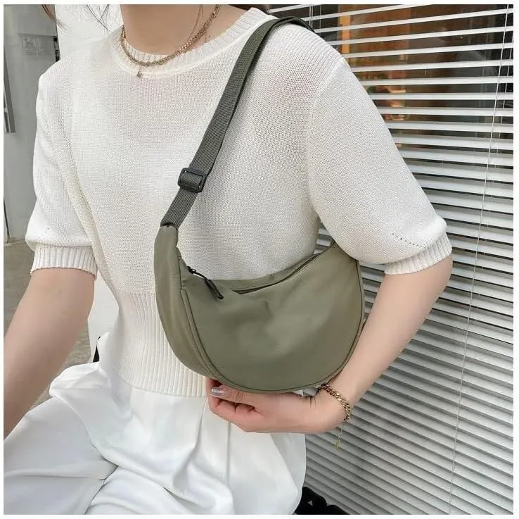 Portable Casual Hobos Chest Bag Cute Purse Canvas Crossbody Bags for Women