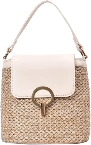 Pouch Purse Shoulder Handbag Straw Weave Women Ladies Bucket Handbags Summer Beach Shoulder Bags