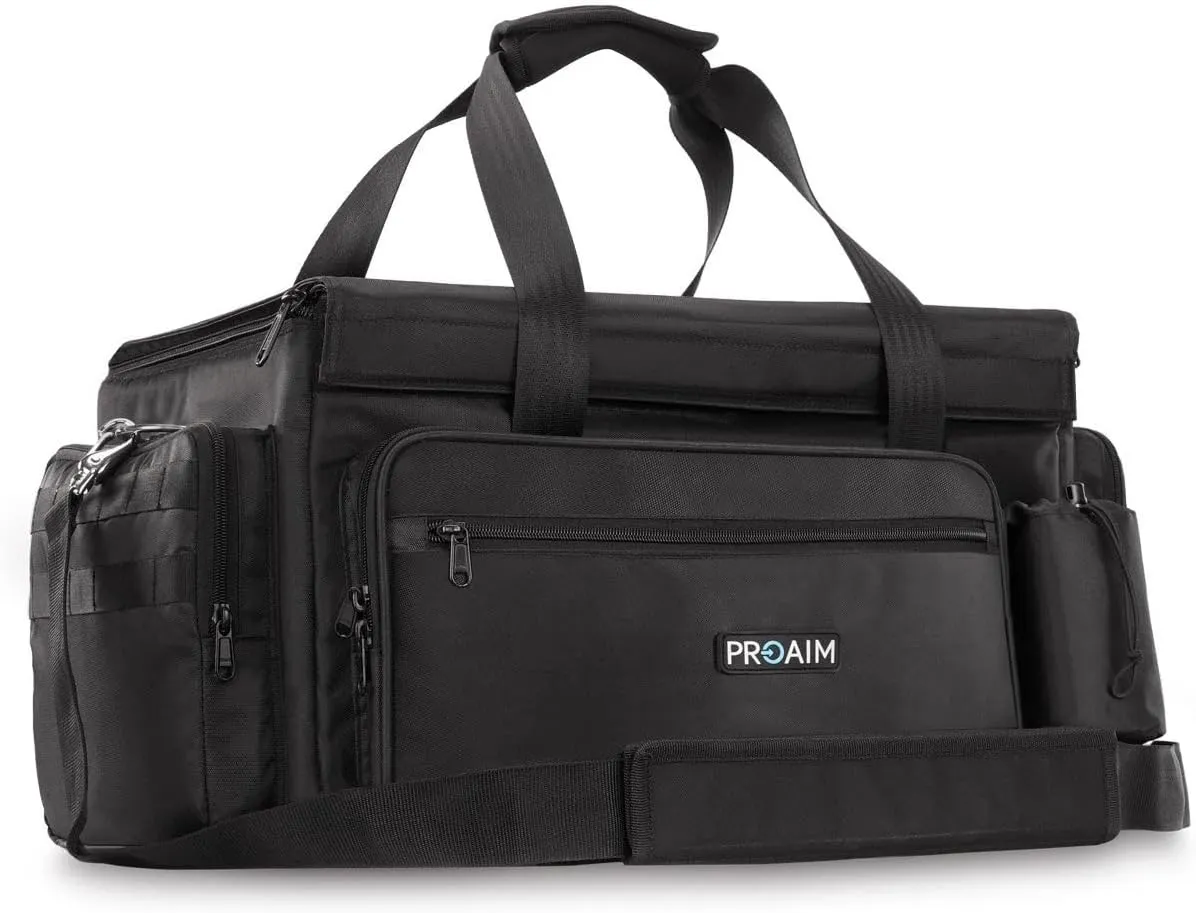 PROAIM Cine Cube Bag for Camera Gear, Photographer, Videographer Videomakers. Solid & Spacious, Removable Pouches, 4 Clear Pockets & Back Slate Pocket. Bottle Holder, Waterproof   Sling (P-CBCC-01)