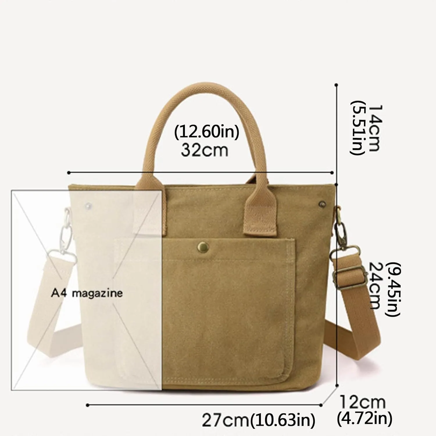 Puffer Tote Bag Casual Canvas Bags Womens Retro Solid Color Square Bag Simple Handbag Messenger Totes For Outdoor