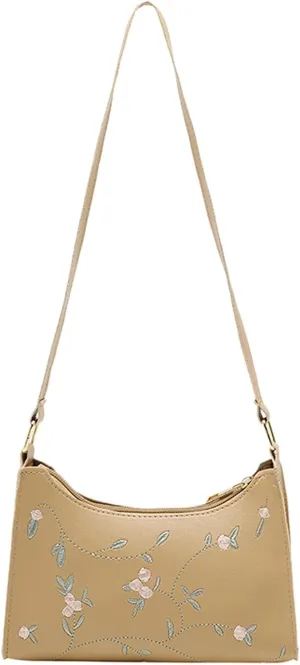 Puffer Tote Bag Mini Artificial Leather Embroidery Underarm Bag Phone Bag Shoulder Bag Messenger Bag For Shopping