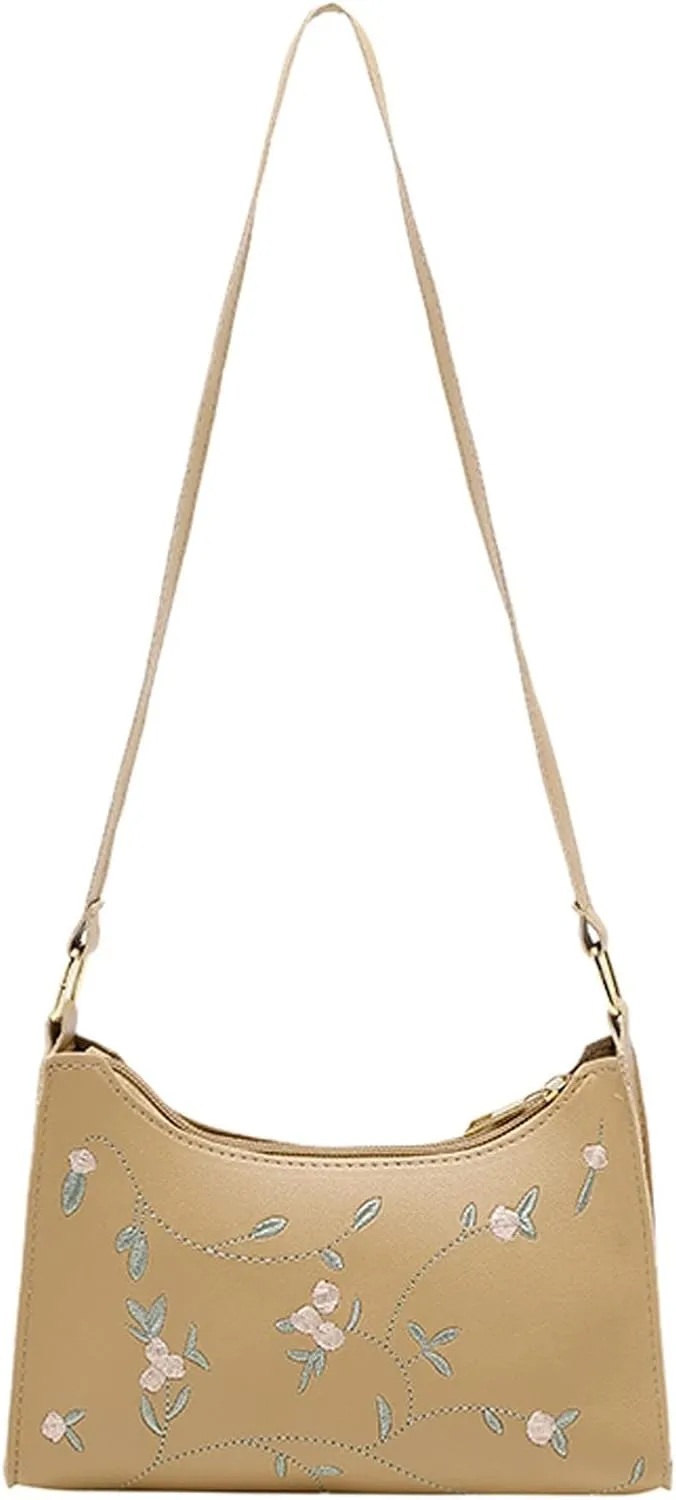 Puffer Tote Bag Mini Artificial Leather Embroidery Underarm Bag Phone Bag Shoulder Bag Messenger Bag For Shopping