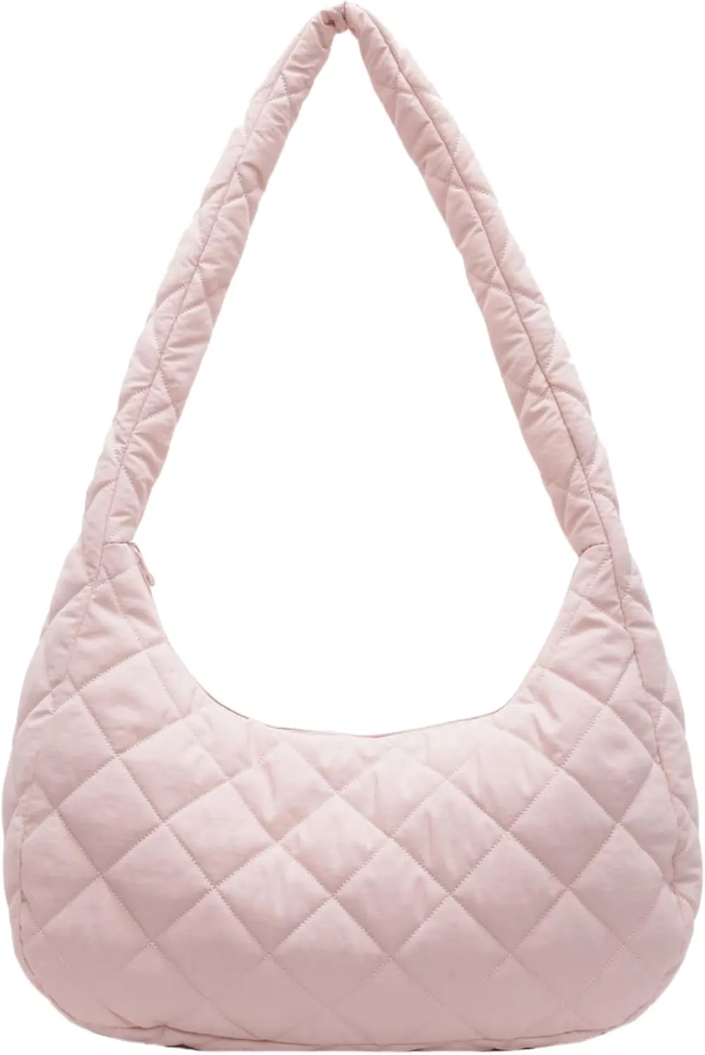 Quilted Nylon Shoulder Crossbody Bag Women Puffy Hobos Handbags Padded Carryall Purse Lightweight