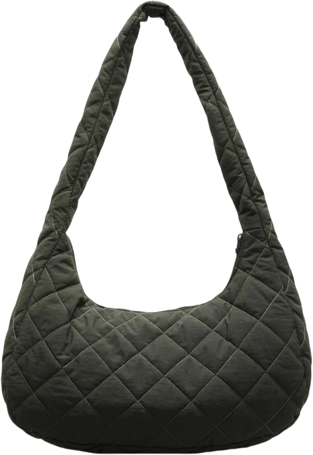 Quilted Nylon Shoulder Crossbody Bag Women Puffy Hobos Handbags Padded Carryall Purse Lightweight