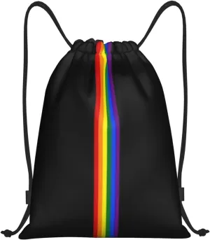 Rainbow LGBT Pride Gay Drawstring Bag Adjustable Bags Backpack for Women Men Sport Gym Beach Shopping Yoga