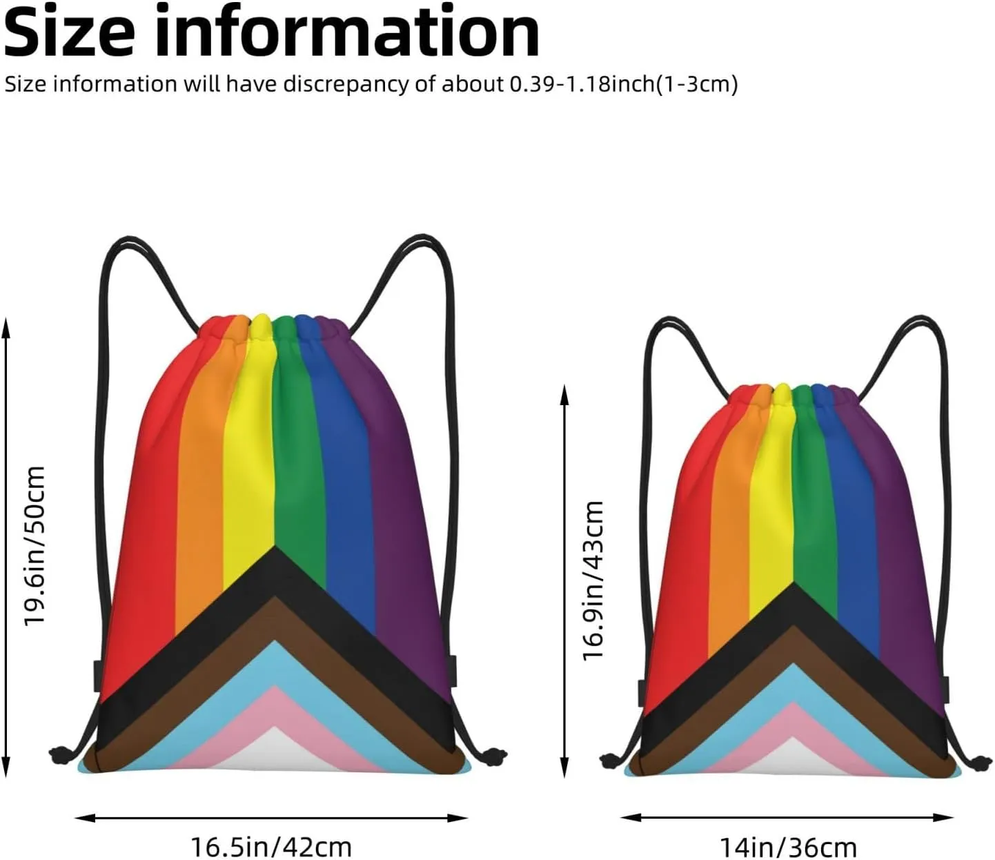 Rainbow LGBT Pride Gay Drawstring Bag Adjustable Bags Backpack for Women Men Sport Gym Beach Shopping Yoga