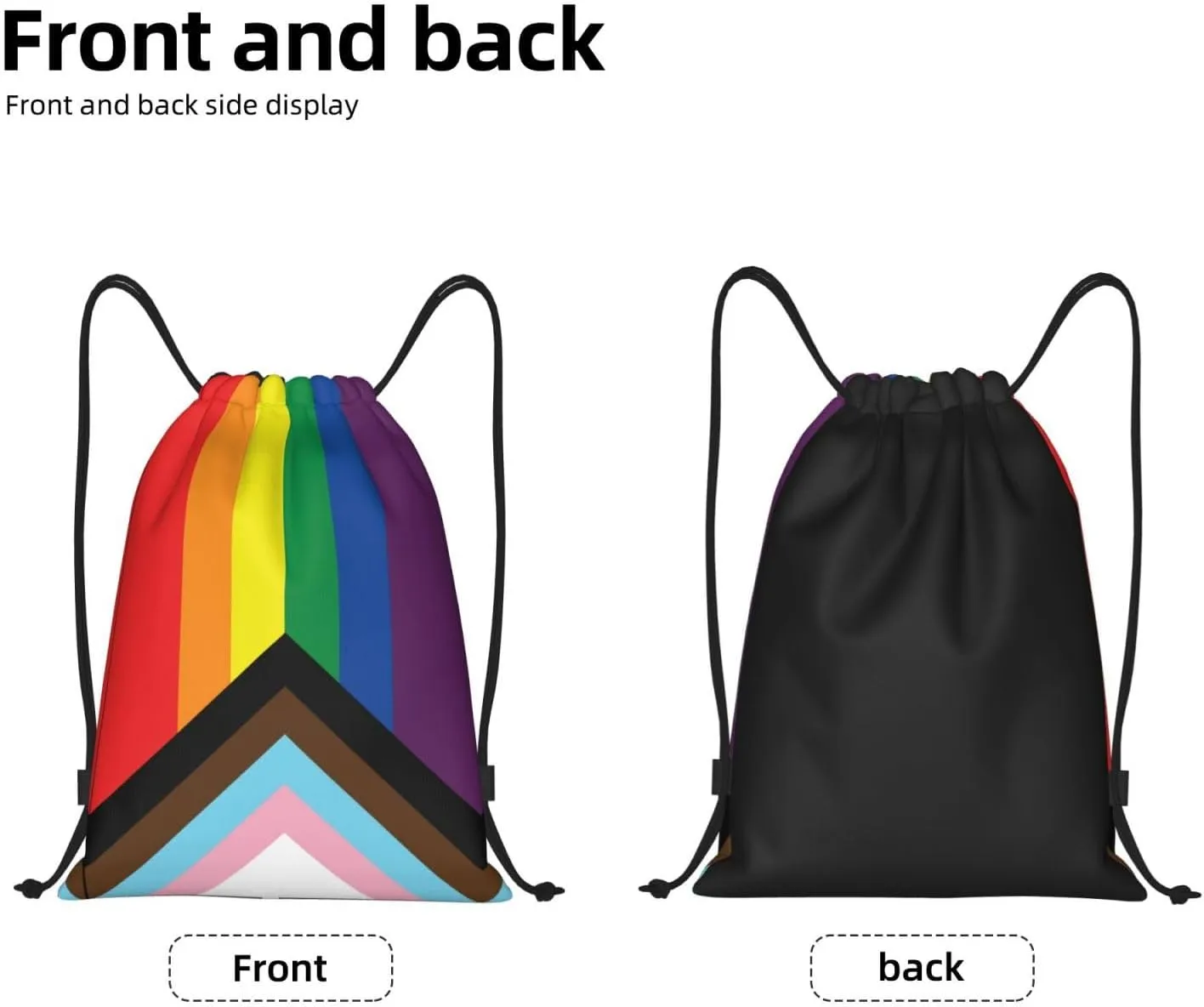 Rainbow LGBT Pride Gay Drawstring Bag Adjustable Bags Backpack for Women Men Sport Gym Beach Shopping Yoga