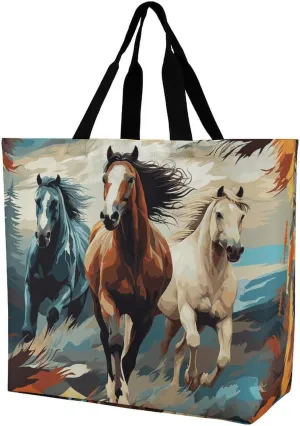 Real Image of Donkey Beach Bag Reusable Tote Bag Foldable Grocery Bags Women Shopping Bags for Daily Essentials