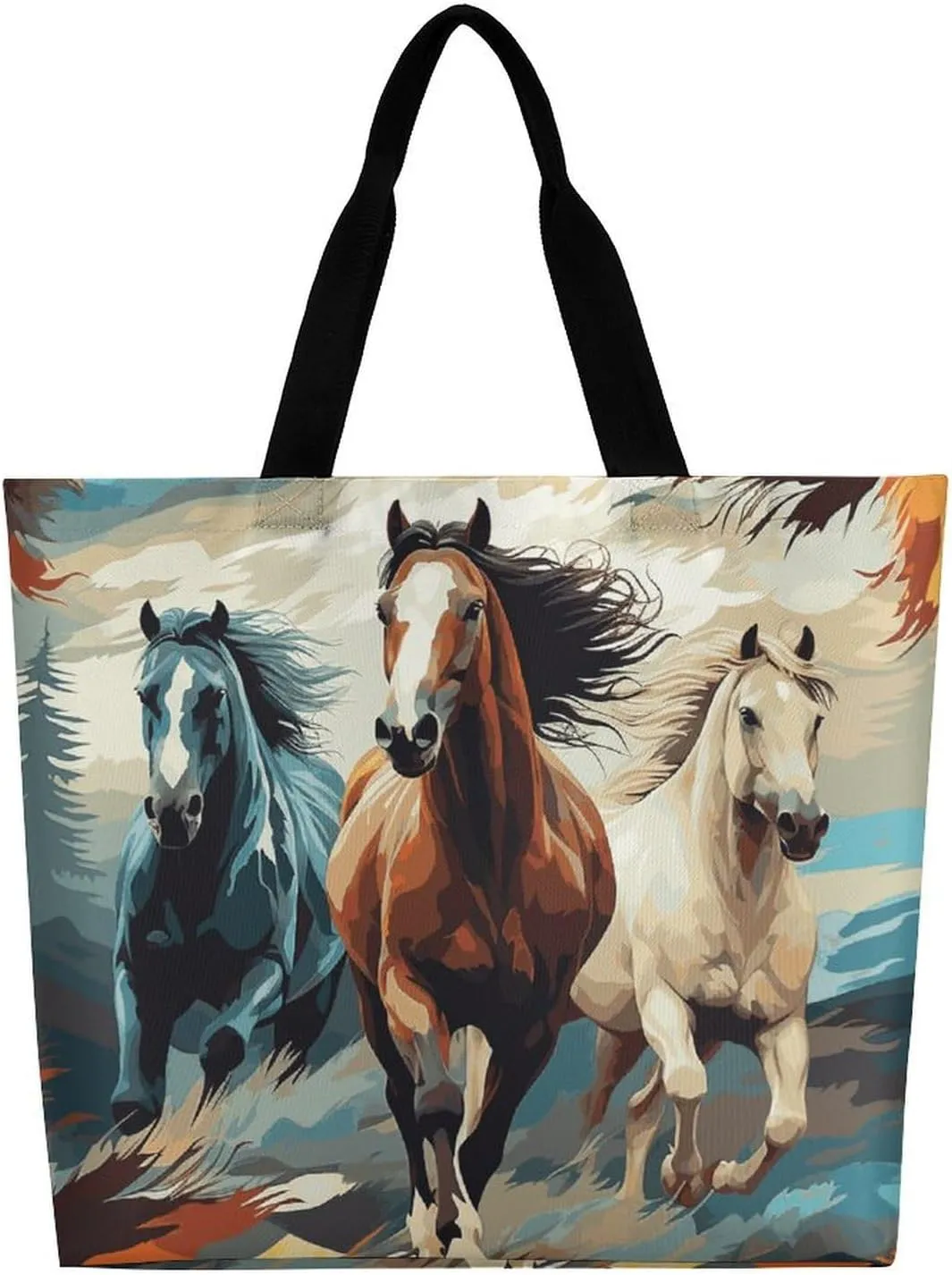Real Image of Donkey Beach Bag Reusable Tote Bag Foldable Grocery Bags Women Shopping Bags for Daily Essentials