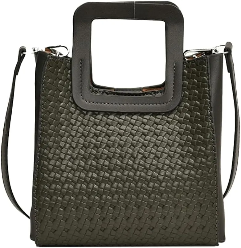Retro Woven Crossbody Handbags For Women Clutch Satchels Shoulder Purse Ladies Trendy Bucket Bag for Work Travel